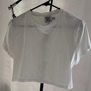 Princess Polly Classic White Short Sleeve Crop Tee
